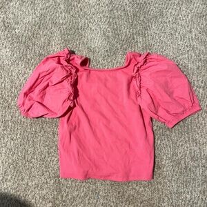 Zara pink puffer sleeve top
